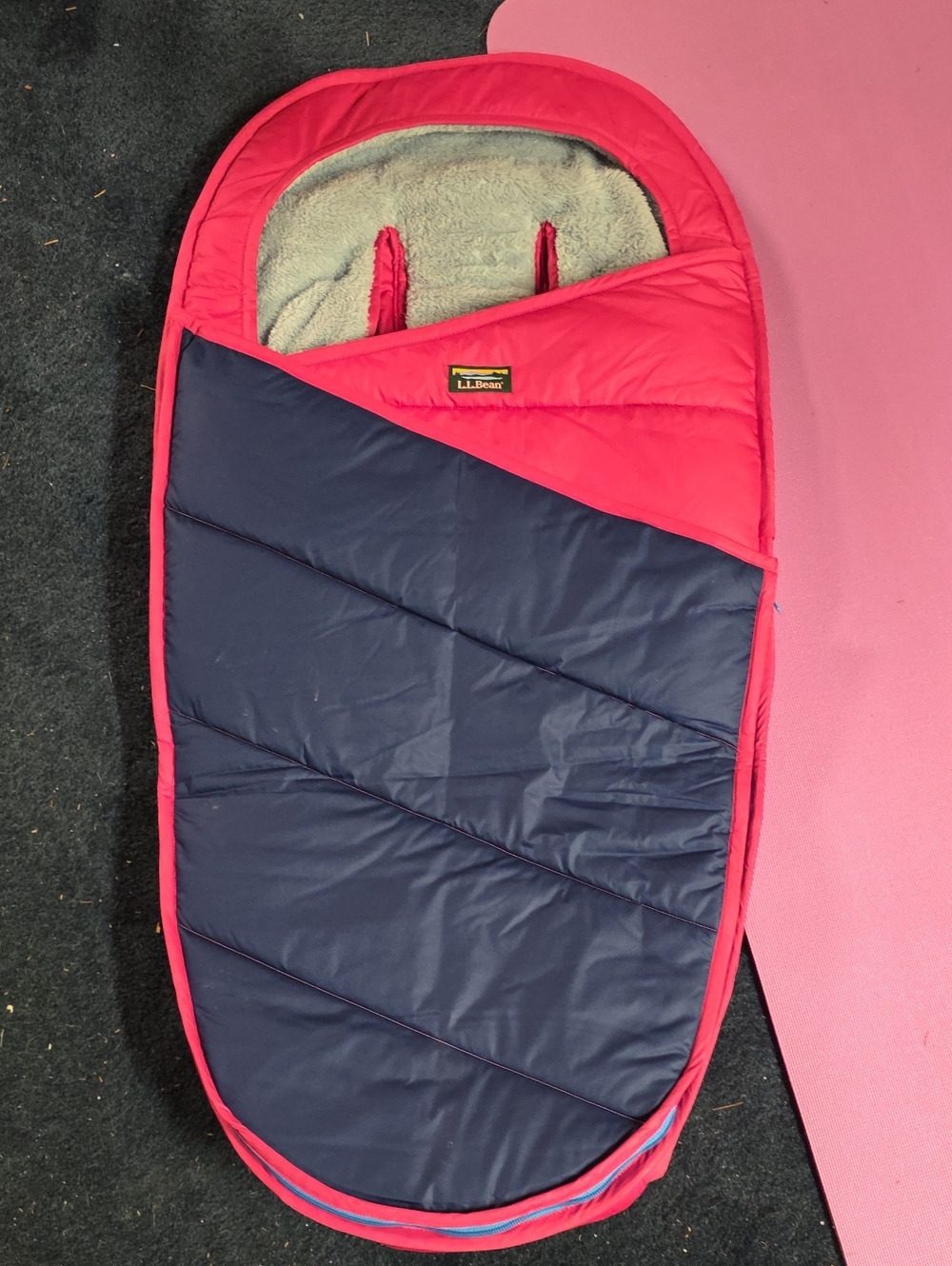 L.L. Bean Navy & Pink Infant Stroller Footmuff Stroller Buntinf